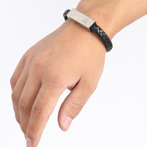Metal Bracelet <b>USB</b> <b>Flash</b> <b>Drive</b> 32GB PU Leather Woven Portable Wearable <b>USB</b> 2.0 Data Storage Device - Product Image 3