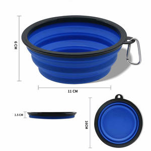 Katlanabilir çanaklar köpek köpekler köpek Pet köpek için yiyecek kasesi kaldırdı su çanaklar yürüyüş seyahat için taşınabilir Pet besleme sulama çanak - Product Image 3