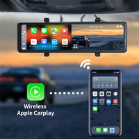 Carlover AI IPS Dashcam 11,26 pouces 4K+1080P CarPlay Android Auto Double objectif Rétroviseur Moniteur de stationnement universel DVR de voiture