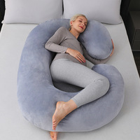 Oreiller de maternité oblong pour femmes enceintes Portable avec housse amovible lavable indispensable pour dormir