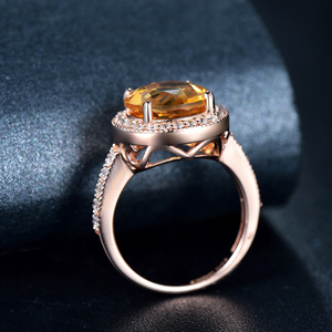 Grace Engagement <strong>Ring</strong> 925 Sterling <strong>Silver</strong> Solitaire Zircon Citrine Round Cut 1 Ct Gemstone <strong>Big</strong> Stone <strong>Ring</strong> for Women - Product Image 6