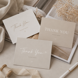 Cartes de Remerciement Personnalisées Tons Neutres DIY – Design Simple et Élégant pour l'Appréciation des Commandes et la Promotion de la Marque - Product Image 3