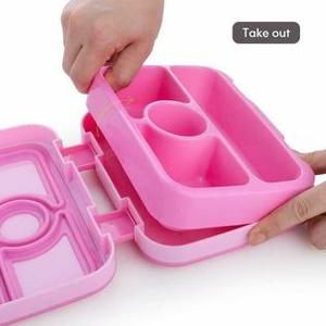 Los niños caja de Bento caja para niños Bpa-libre a prueba de fugas 4-compartimento almuerzo bolsa el almuerzo con Spork - Product Image 2