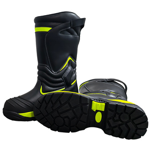 Botas de Bombero de Caña Larga con Suela de Goma Antideslizante, Impermeables, con Puntera Protectora, de Cuero Vacuno Reflectante para Hombre - Product Image 4