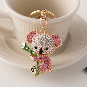Llavero de Koala con Pedrería Estilo Chino, Colgante Lindo para <span class=keywords><strong>Bolso</strong></span>, Anillo Metálico para Llaves, Venta al por Mayor, Pequeño Regalo para Mujeres - Product Image 1