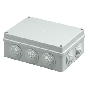 Caja de conexiones 190x140x70mm IP55, caja eléctrica para exteriores con prensacables para protección de cableado - Product Image 1