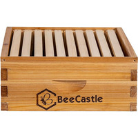 10-Rahmen-Mittelgroßer Super-Bienenstock Langstroth Honigbienenstock 100% Bienenwachs getauchtes Holz Modern Inklusive Bienenstockrahmen Wachs