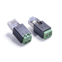 Extensor Ethernet RJ45 a RS485, Conector RJ45 a 2 Pines de Tornillo, Adaptador de Red para DVR Digital CCTV