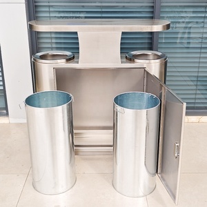 Bền thép không gỉ chất thải <span class=keywords><strong>bin</strong></span> với thiết kế hiện đại cho ngoài trời công viên - Product Image 4