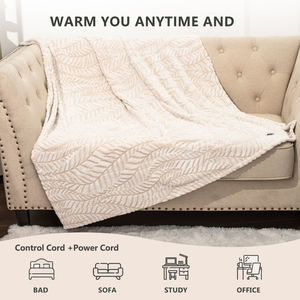 Coperta Elettrica Riscaldata Personalizzabile in Morbido <span class=keywords><strong>Pile</strong></span>, con <span class=keywords><strong>Telecomando</strong></span>, Protezione da Surriscaldamento per USA/UK - Product Image 4