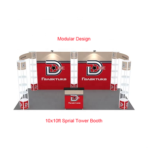 10x20ft Modular Aluminum <strong>Display</strong> Showcase Foldable Spiral Twist <strong>Tower</strong> Stand Exhibition Booth - Product Image 2