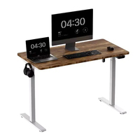 Bureau d'ordinateur moderne convertible et extensible pour le télétravail, avec cadre électrique à moteur unique, 2 niveaux, hauteur réglable jusqu'à 46 pouces, idéal pour le gaming