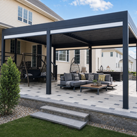 Pergola bioclimatique en aluminium robuste, fabrication directe d'usine, couleur personnalisée, toit à lamelles motorisé, balcon, terrasse
