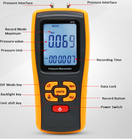 Battery Powered Digital Differential Pressure Gauge Pressure Manometer