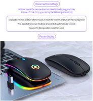 Kablosuz fare BT RGB şarj edilebilir fare kablosuz bilgisayar sessiz fare LED arkadan aydınlatmalı ergonomik oyun dizüstü için fare PC