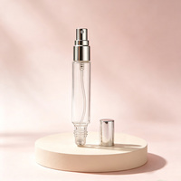 Flacon de parfum en verre transparent ambré 2-en-1 avec bille roll-on et vaporisateur, 10 ml, double embout, rechargeable, pour voyage