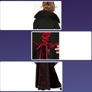 Disfraz de Vampiresa para Niñas con Cuello Alto y Mangas Anchas, Vestido Largo para Cosplay de Halloween - Product Image 4