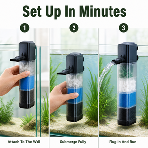 Filtro Interno Multicapa para Acuario, Purificador de Agua Sumergible de 12W para Pecera con Boquilla de Salida Ajustable - Product Image 5
