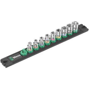 WERA - 05005400001 1/4'' Magnetic <b>socket</b> rail set (9 pcs.) - EAN 4013288223197 <b>RATCHET</b> AND <b>SOCKET</b> SETS 1/4" - Product Image 1