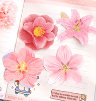 Bloc de Notas Autoadhesivo para Oficina, Diseño Floral Rosa Kawaii, Popular y Bonito para Chicas, Hecho en China, Modelo Dk377