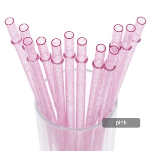 23cm Glitter Straw Reusable Plastic Straws for Tumbler Replacement