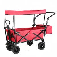 Chariot pliant WZ TC-60 avec auvent, chariot portable à quatre roues pour la vente ambulante, les pique-niques, le shopping compact, le camping