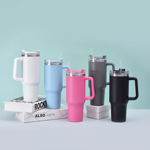 Nuevo Vaso Térmico <span class=keywords><strong>de</strong></span> Acero Inoxidable 304 con Pajita, Taza Grande para Hielo, Vaso Térmico para <span class=keywords><strong>Coche</strong></span> <span class=keywords><strong>de</strong></span> 40oz con Asa - Product Image 1