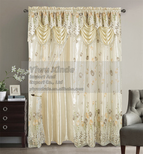 Rideaux de Salon Personnalisés Luxe Cantonnière <span class=keywords><strong>à</strong></span> Volants et Pompons Double Épaisseur pour la Maison - Product Image 3
