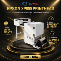 Imprimante DTF COWINT Epson XP600 A3 300mm 5 couleurs, machine d'impression par transfert textile sans secouage automatique de la poudre, Chine