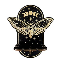 Étagère murale en bois pour bougies, décoration murale bohème avec phases de lune, étagère flottante pour autel, décoration de chambre, cadeau