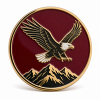 Marqueur de balle de golf en émail souple plaqué or, compas nautique, aigle, yacht, cadeau de golf en métal pour hommes, marqueur de balle personnalisé en gros