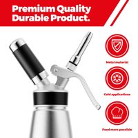 Distributeur de crème fouettée en acier inoxydable, fouet à crème professionnel avec emballage en silicone pour la préparation de desserts