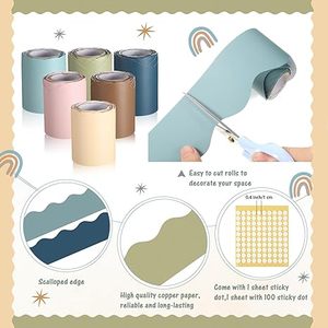 Fronteras de aula escolar para tablón de anuncios, rollos de borde de tablón de anuncios, tablón de anuncios festoneado, decoración de aula escolar - Product Image 5