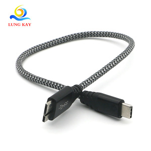Cable de datos Lung Kay tipo C a Micro USB 3.0, trenzado de nailon, 0,5 m, para ordenador - Product Image 4