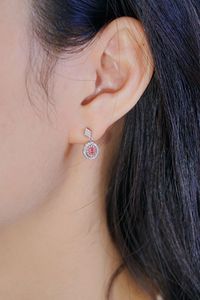 Joyería de Lujo Xinfly con Piedras Preciosas para Novia, Oro Blanco de 18k, Diamante Rosa Natural de 0.30ct, Pendientes y Colgante - Product Image 4