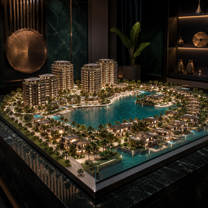 Maquette architecturale <span class=keywords><strong>de</strong></span> luxe pour projets immobiliers <span class=keywords><strong>de</strong></span> complexes balnéaires en bord <span class=keywords><strong>de</strong></span> mer, modèle <span class=keywords><strong>de</strong></span> présentation personnalisé pour la communauté <span class=keywords><strong>de</strong></span> lagunes - Product Image 2