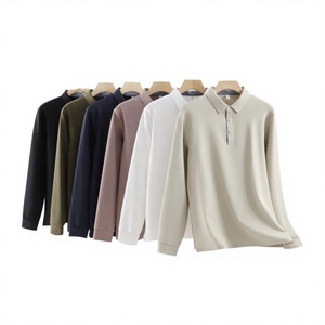 เสื้อโปโลกอล์ฟแขนยาวยูนิเซ็กซ์ ผ้าเนื้อยืดสูง 235GSM 79.8% ไนลอน 20.2% สแปนเด็กซ์ ชุดกีฬาลำลอง ดีไซน์ซิป ลายเรขาคณิต - Product Image 3