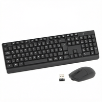 Kombo Keyboard dan Mouse Nirkabel 2.4G untuk Penggunaan Kantor Bisnis dan Rumah Tangga Baterai yang Dapat Diganti untuk Daya Tahan Baterai Nirkabel yang Lama