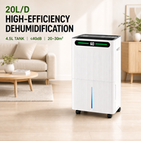 Déshumidificateur Commercial Électrique 20L/Jour à Compresseur avec Contrôle WiFi par Application pour Serre, Entrepôt, Sous-sol, Dégivrage Automatique, OEM