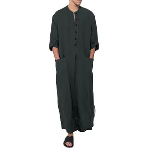 New Arrival Men Thobe Muslim Dress Mens Islamic Thobes Abaya Men Abaya Black Muslim Dress 2024 Dubai