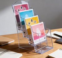 Support d'affichage moderne en acrylique pliable et portable, élégant porte-brochures et porte-panneaux
