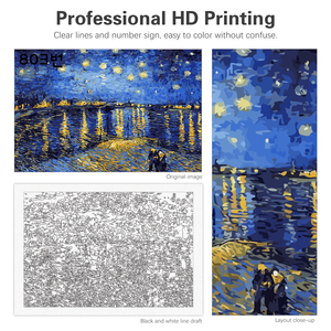 Peinture par numéros pour adultes Kits abstrait paysage de <span class=keywords><strong>rivière</strong></span> photo sur numéros pour décors de maison 40x50cm/16x20 pouces <span class=keywords><strong>sans</strong></span> - Product Image 5