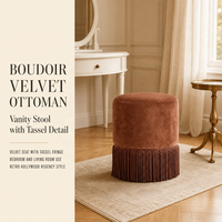 Chaise de loisirs rembourrée à franges moderne, tabouret, table basse, banc à chaussures, coiffeuse pour hôtels, salle à manger et usage domestique