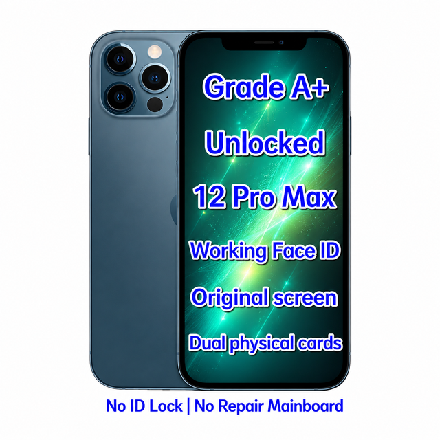 Wholesale Unlocked iPhone 12 Pro Max Pacific Blue 256GB Original Smartphone High Quality Mobile Phone Global Unlocked Bulk