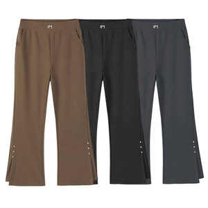Pantalon évasé <span class=keywords><strong>grande</strong></span> <span class=keywords><strong>taille</strong></span> pour femme, pantalon de travail <span class=keywords><strong>taille</strong></span> haute extensible 7XL, pantalon de bureau professionnel - Product Image 5
