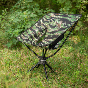Silla Plegable Portátil con Marco de Aluminio Giratorio, Diseño Moderno de Camuflaje, para Jardín, Playa y Exteriores - Product Image 4