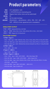 เครื่องชาร์จเร็ว2026 <span class=keywords><strong>240</strong></span> <span class=keywords><strong>W</strong></span> พอร์ตหลายช่องชนิด C พอร์ต USB Qc4.0 Pd3.1 GAN <span class=keywords><strong>240</strong></span> <span class=keywords><strong>W</strong></span> - Product Image 4