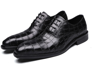 Zapatos Formales de Negocios para Hombre, de Cuero Genuino, Punta Cerrada, Sin Cordones, Diseño Repujado Pintado a Mano, Otoño 2026, Superventas - Product Image 5