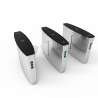 Barrière à battant automatique avec reconnaissance faciale RFID, contrôle d'accès, portillon de sécurité rapide en acier inoxydable, protection IP54 pour bureau