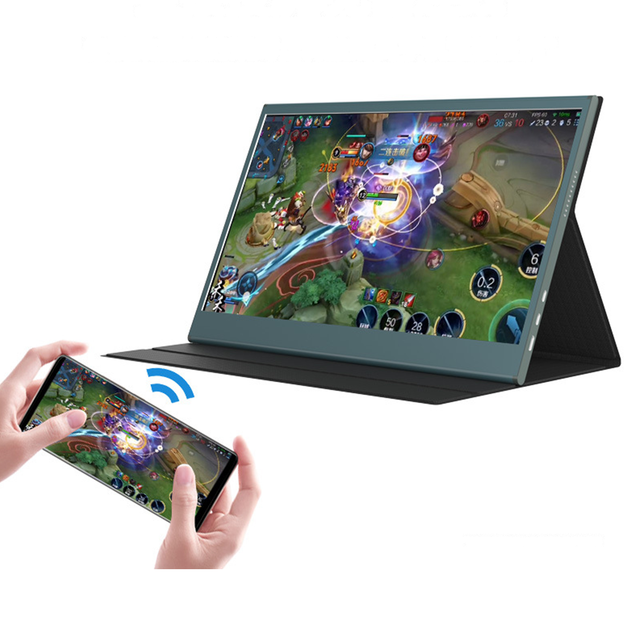 15.6inch Portable Monitor with Wireless Screen Mirroring,supporting Extended Display for Mobile Phones and Computers.
